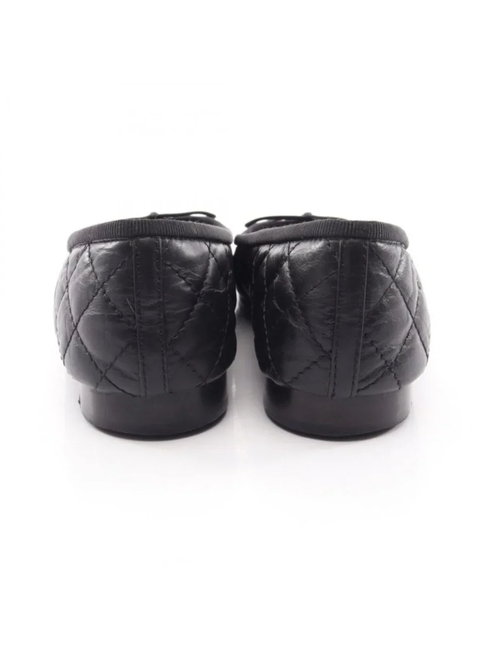 Chanel Pumps Ballerina Quilted CC Logo Leather Ballet Shoes
